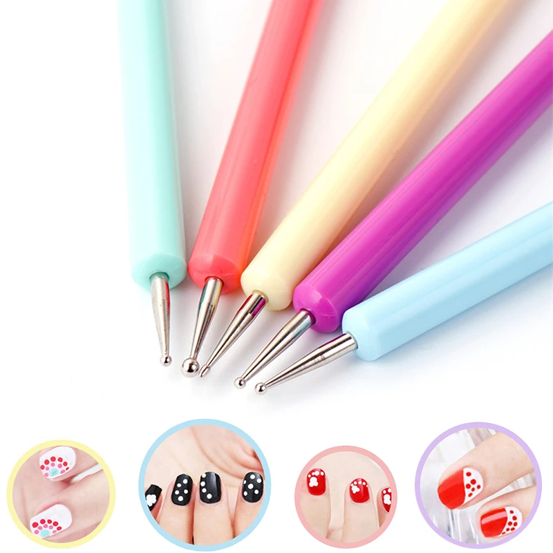 

Dual-ended Nail Dotting Pen Bead Handle Tools Dots Painting Drawing Tips Studs Picker Glitter Wax Pencil Nail Art Brush Manicure