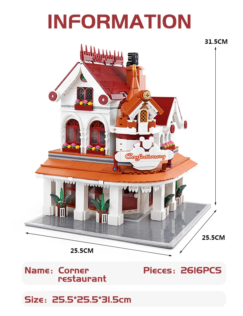 MOULD KING MOC The PARADISES CORNER RESTAURANT Building model sets Assemble Blocks Bricks Kids Educational Toys Birthday Gifts
MOULD KING MOC The PARADISES CORNER RESTAURANT Building model sets Assemble Blocks Bricks Kids Educational Toys Birthday Gifts