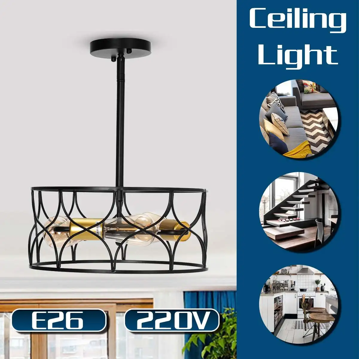 American Style Industrial Ceiling Lamp Chandelier Iron Dining Hall Corridor Lamp Circular Square Living Room Decorative Light
American Style Industrial Ceiling Lamp Chandelier Iron Dining Hall Corridor Lamp Circular Square Living Room Decorative Light