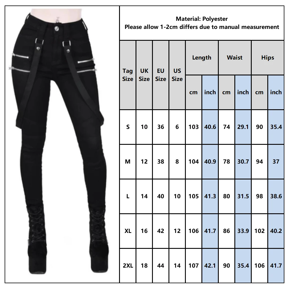 Женские брюки-карго с высокой талией черные уличные винтажные в стиле панк