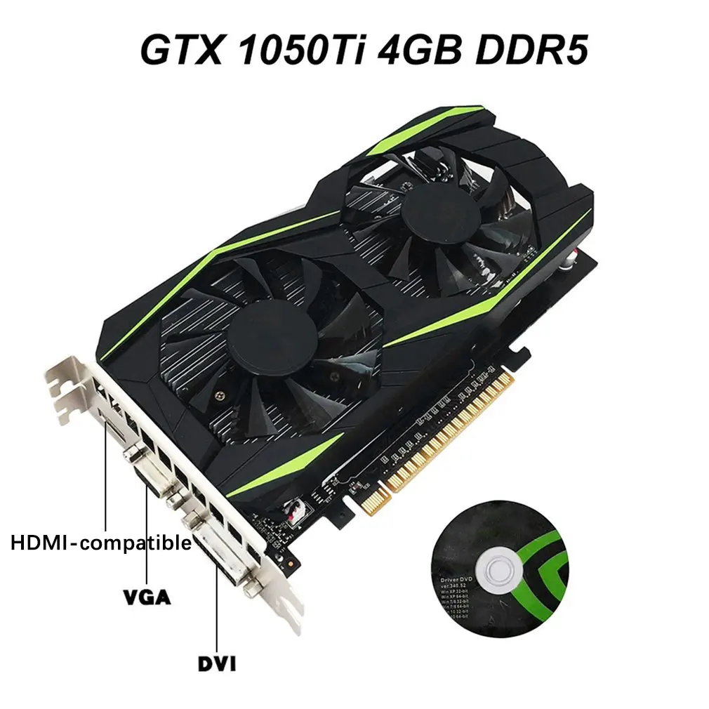 Professional GTX1050TI 2GB DDR5 Gr Hics Card Green 128Bit HDMI-Compatible DVI VGA GPU Game Video Card For NVIDIA PC Gaming
Professional GTX1050TI 2GB DDR5 Gr Hics Card Green 128Bit HDMI-Compatible DVI VGA GPU Game Video Card For NVIDIA PC Gaming