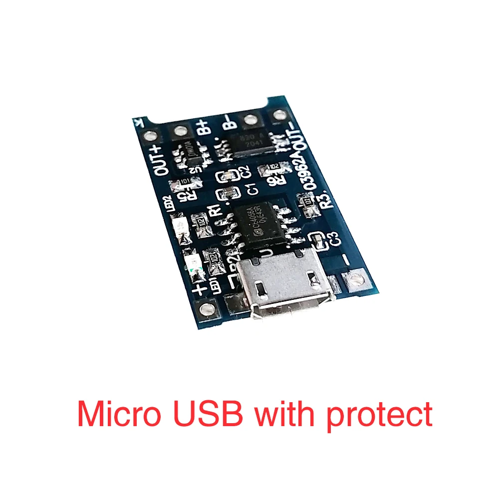 1A 18650 lithium battery protection board Micro USB / Type-c charging module TP4056 with protection one plate module TC4056
1A 18650 lithium battery protection board Micro USB / Type-c charging module TP4056 with protection one plate module TC4056