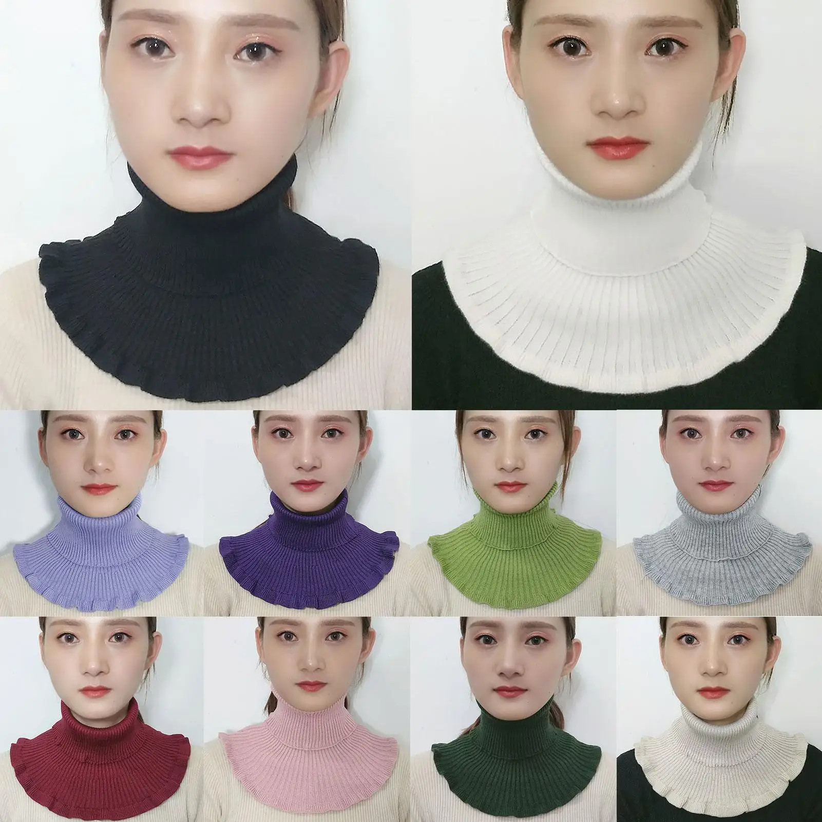 Women Winter Turtleneck Collar Solid Color Breathable Knitted Scarf Neck Gaiter Keep Neck Warm Bandana
Women Winter Turtleneck Collar Solid Color Breathable Knitted Scarf Neck Gaiter Keep Neck Warm Bandana