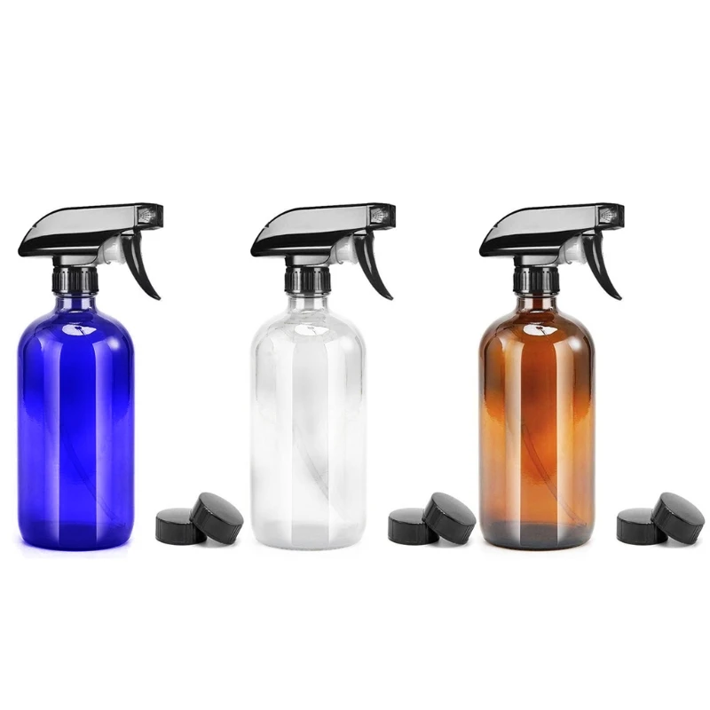 

2pcs 250ml Empty Glass Spray Bottles Refillable Container for Essential Oils Cleaning Products Aromatherapy Durable Trigger with