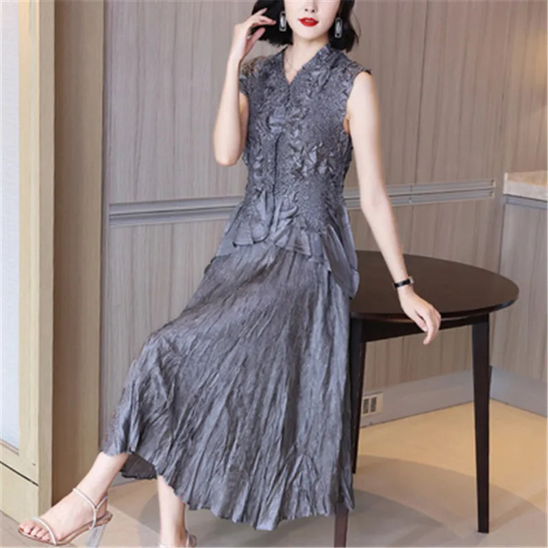 Miyake pleated temperament V-neck suit female summer 2021 new fashion women's small temperament casual two-piece jacket + skirt
Miyake pleated temperament V-neck suit female summer 2021 new fashion women's small temperament casual two-piece jacket + skirt
