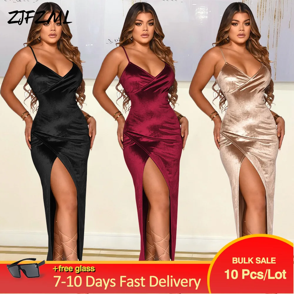 Wholesale Bulk Items Lots Vintage Velvet Irregular Prom Dresses Women Sexy Spaghetti Strap Open Back Side Split Clubwear Robe
Wholesale Bulk Items Lots Vintage Velvet Irregular Prom Dresses Women Sexy Spaghetti Strap Open Back Side Split Clubwear Robe