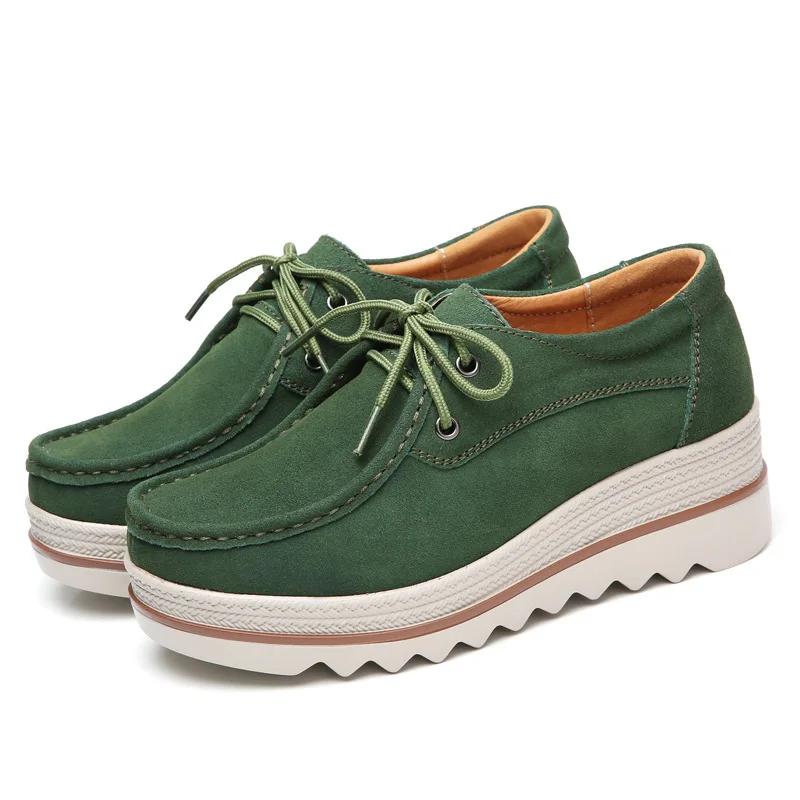 Women's suede 100% cowhide platform shoes heighten single shoes casual non-slip wedge heel walking single shoes height increase
Women's suede 100% cowhide platform shoes heighten single shoes casual non-slip wedge heel walking single shoes height increase