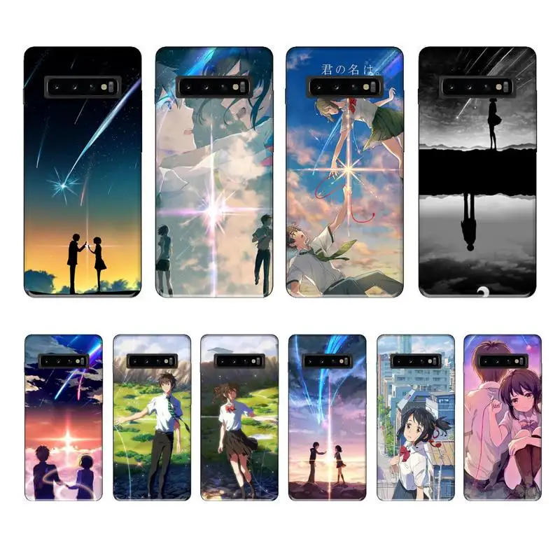 Аниме ваше имя чехол etui для samsung galaxy A10 A20 A30S A40 A50 A51 A70 A71 note 8 9 10 с крышкой|Бамперы| |