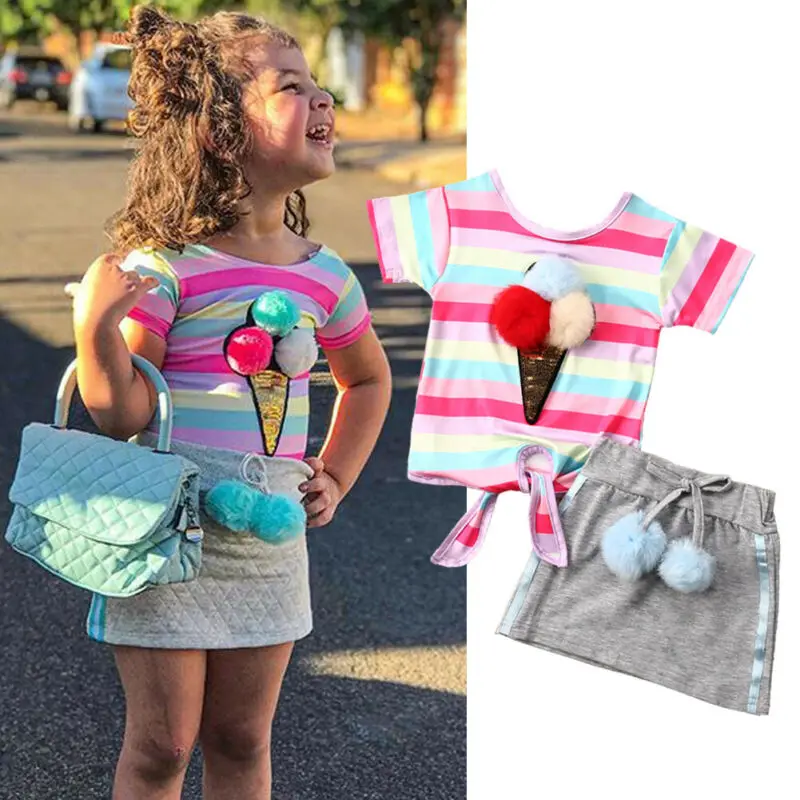 Summer Kids Baby Girl Birthday Short Sleeve Bom T-Shirt Tops Tassel Cotton Skirt 2pcs Outfit Clothes Set
Summer Kids Baby Girl Birthday Short Sleeve Bom T-Shirt Tops Tassel Cotton Skirt 2pcs Outfit Clothes Set