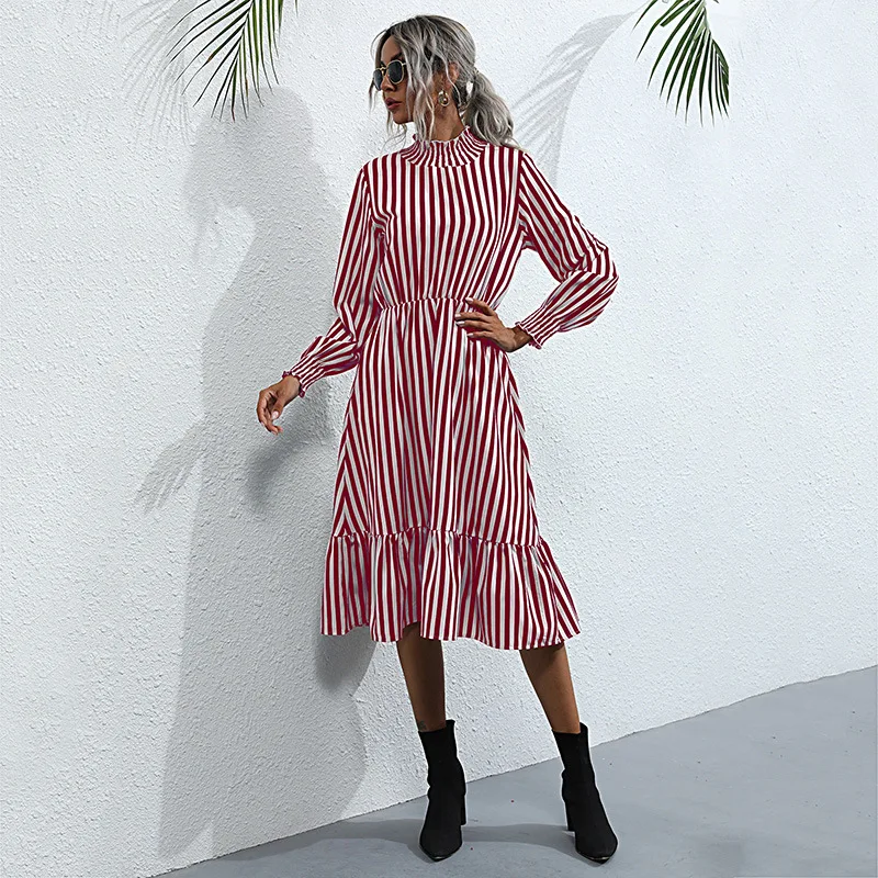 Donsignet Spring/Autumn Fashion New Women's Dress Elastic Stripe Mid-Calf Knitted Dress Holiday Elegant Dress
Donsignet Spring/Autumn Fashion New Women's Dress Elastic Stripe Mid-Calf Knitted Dress Holiday Elegant Dress