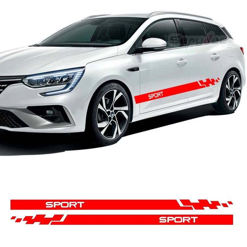 2Pcs Car Side Skirt Stickers For Renault Clio Megane 2 3 Twing Sport Graphic Long Stripe Body Decor Vinyl Decals Car Accessories
2Pcs Car Side Skirt Stickers For Renault Clio Megane 2 3 Twing Sport Graphic Long Stripe Body Decor Vinyl Decals Car Accessories