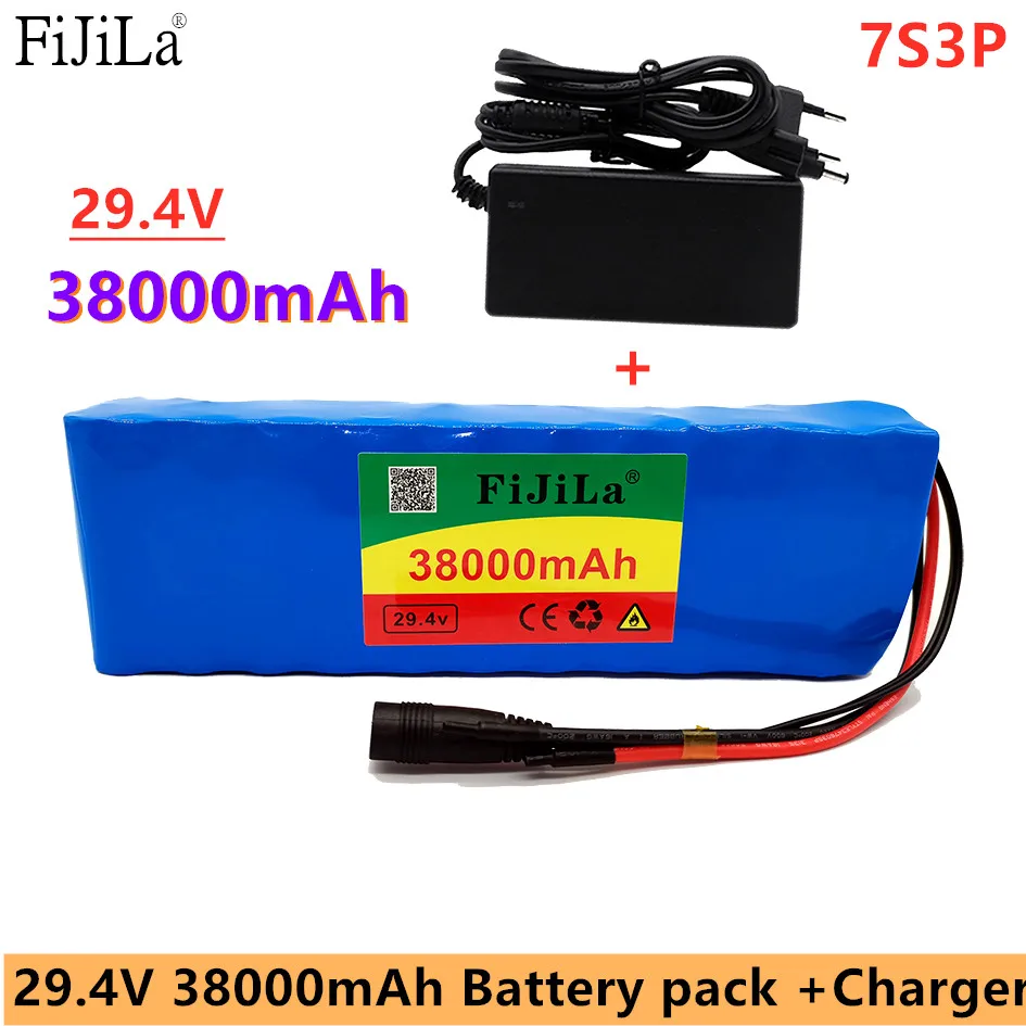 24V battery 7S3P 29.4V 38Ah Li-ion Battery Pack with 20A Balanced BMS for Electric Bicycle Scooter Power Wheelchair +2A Charger
24V battery 7S3P 29.4V 38Ah Li-ion Battery Pack with 20A Balanced BMS for Electric Bicycle Scooter Power Wheelchair +2A Charger