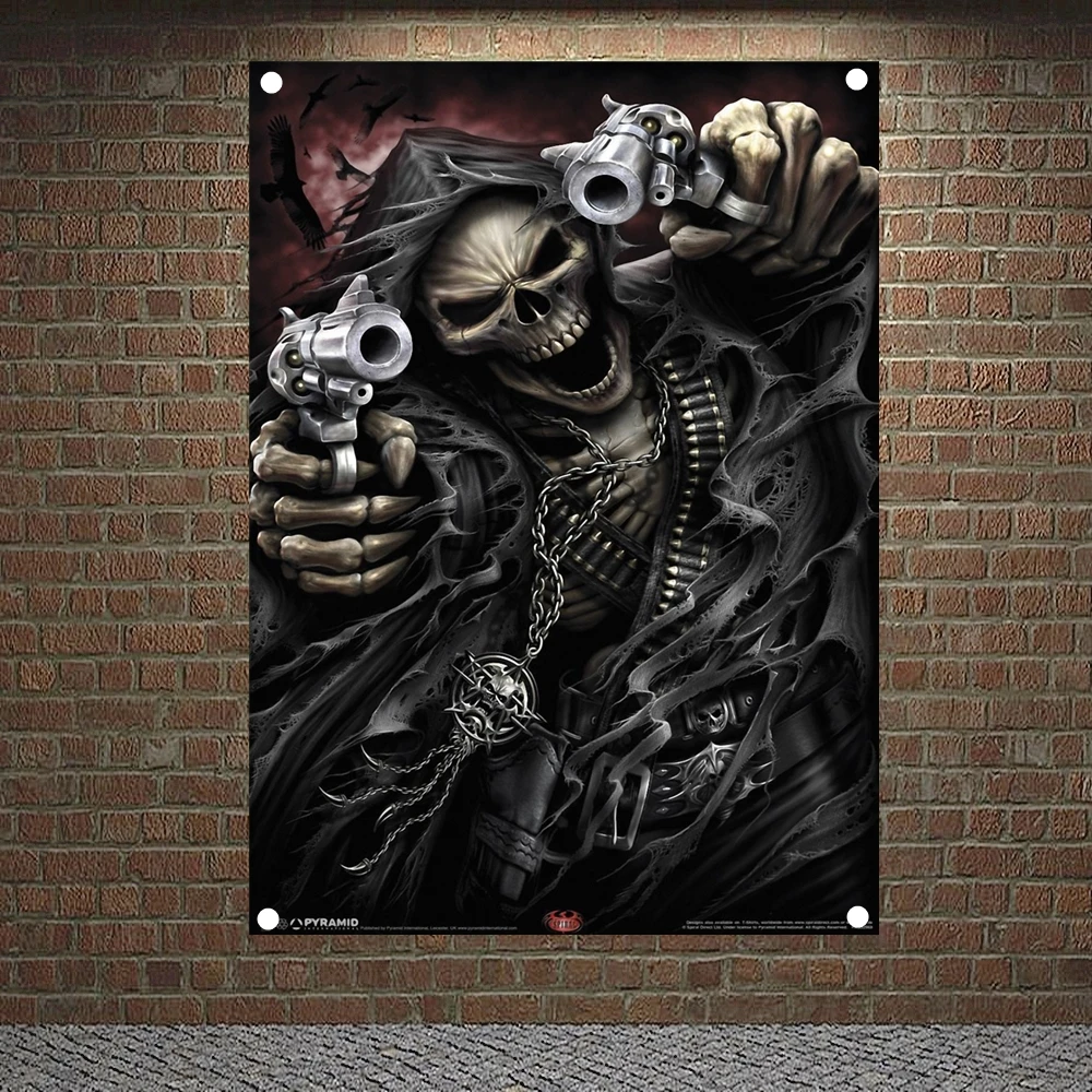 Skeleton Gunner Banners Skull Tattoo Art Flags Canvas Painting Bar Cafe Home Decor Scary Bloody Posters Tapestry Wall Hanging
Skeleton Gunner Banners Skull Tattoo Art Flags Canvas Painting Bar Cafe Home Decor Scary Bloody Posters Tapestry Wall Hanging