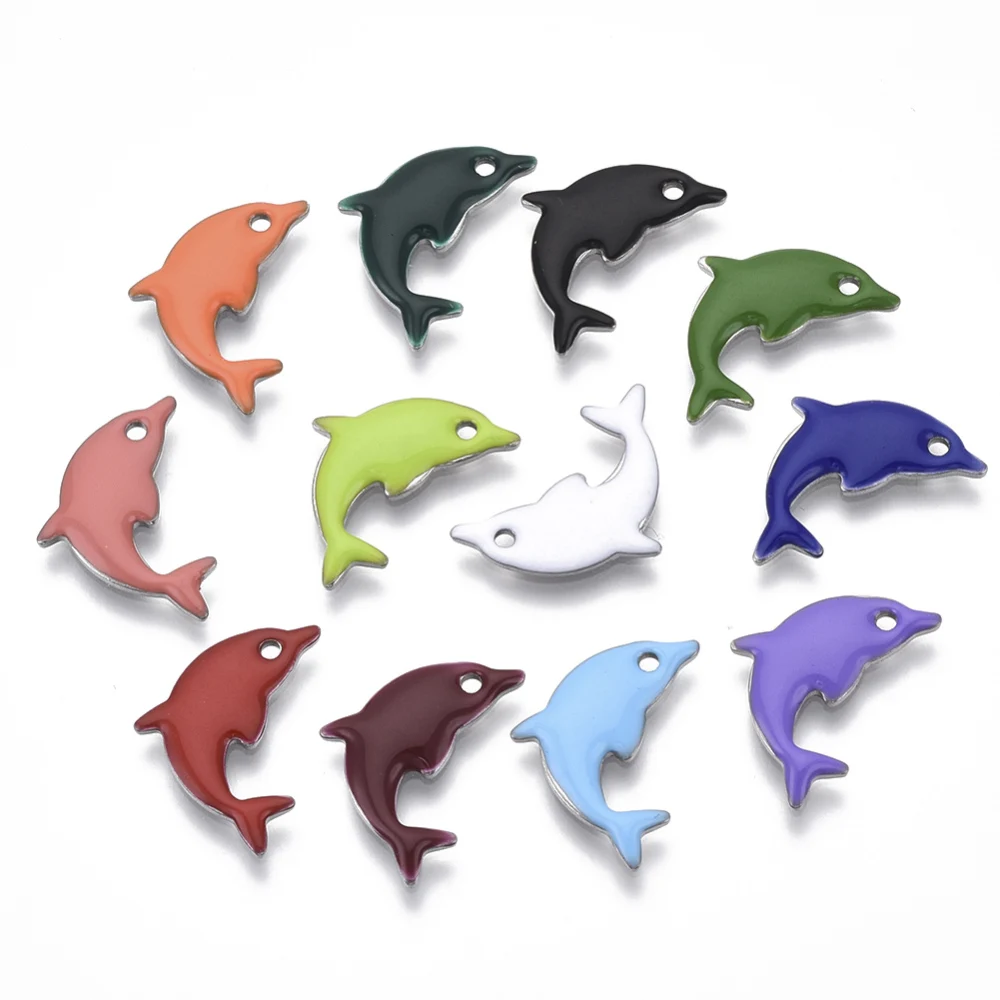 20pcs 201 Stainless Steel Enamel Dolphin Charms Pendant for Bracelet necklace jewelry making DIY Decor Accessories Mix Color
20pcs 201 Stainless Steel Enamel Dolphin Charms Pendant for Bracelet necklace jewelry making DIY Decor Accessories Mix Color