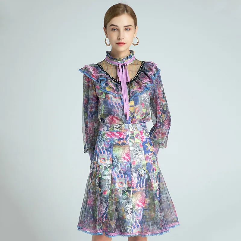 2021 Spring Summer Dress Knee Length Long Sleeve Empire Crew Neck Flora Print Fashion Dress Blue
2021 Spring Summer Dress Knee Length Long Sleeve Empire Crew Neck Flora Print Fashion Dress Blue