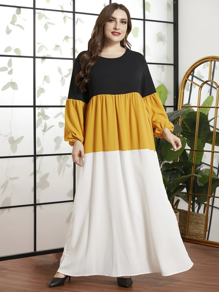 Dress 2021 Spring Women Long Sleeve Contrast Multicolor Elegant Dress Loose Oversized Plus Size Women Clothing
Dress 2021 Spring Women Long Sleeve Contrast Multicolor Elegant Dress Loose Oversized Plus Size Women Clothing