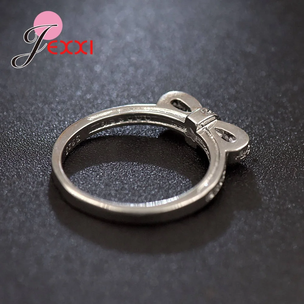 Women Concise Bowknot CZ Crystal Wedding Rings 925 Sterling Silver Anillos Mujer Rhinestone Lovers Jewelry Freebie
Women Concise Bowknot CZ Crystal Wedding Rings 925 Sterling Silver Anillos Mujer Rhinestone Lovers Jewelry Freebie