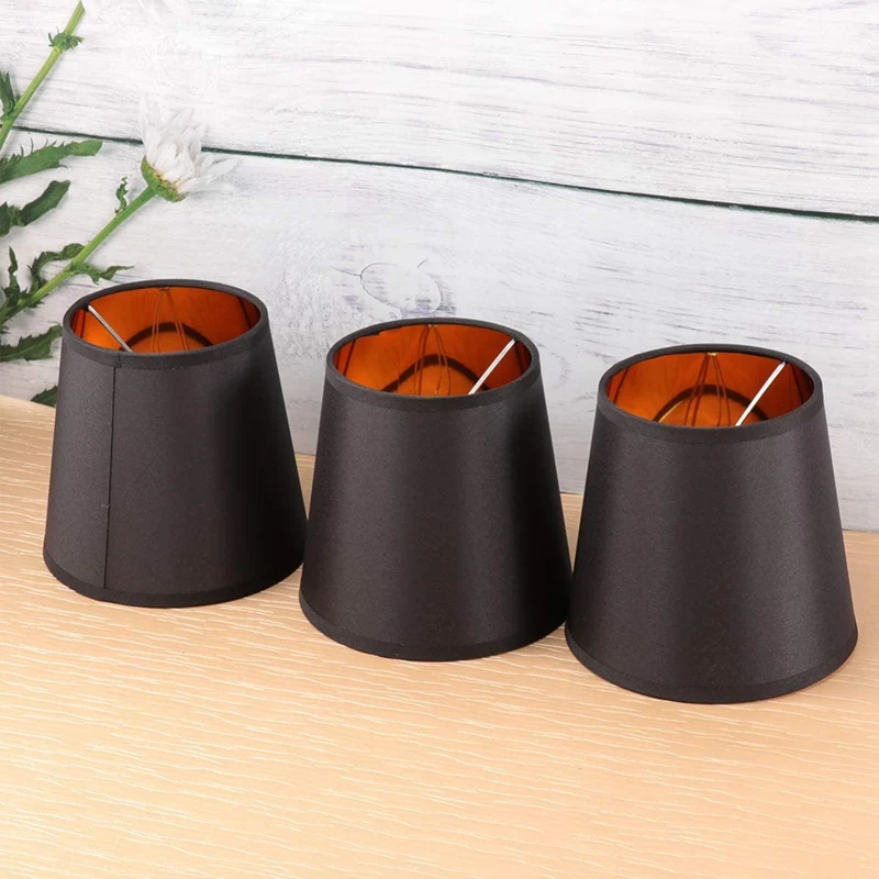Black Lamp Shades with Gold Lining Clip on Light Shades Candle Chandelier Lampshades, Set of 6
Black Lamp Shades with Gold Lining Clip on Light Shades Candle Chandelier Lampshades, Set of 6