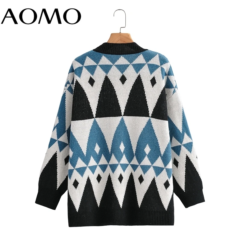 AOMO 2021 New Women Diamond Pattern Knitted Cardigan Sweater Jumper Vintage Long Sleeve Button-up Female Outerwear 1F361A
AOMO 2021 New Women Diamond Pattern Knitted Cardigan Sweater Jumper Vintage Long Sleeve Button-up Female Outerwear 1F361A