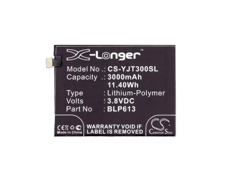 cameron sino 3000mah battery for ONEPLUS 3 3 Dual SIM A3000 A3003 BLP613 Mobile, SmartPhone Battery
cameron sino 3000mah battery for ONEPLUS 3 3 Dual SIM A3000 A3003 BLP613 Mobile, SmartPhone Battery