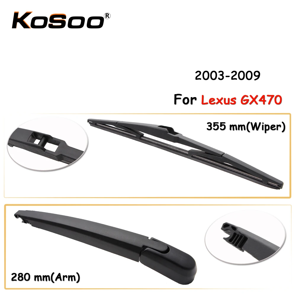 KOSOO Auto Rear Car Wiper Blade For Lexus GX470,355mm 2003-2009 Rear Window Windshield Wiper Blades Arm,Car Accessories
KOSOO Auto Rear Car Wiper Blade For Lexus GX470,355mm 2003-2009 Rear Window Windshield Wiper Blades Arm,Car Accessories