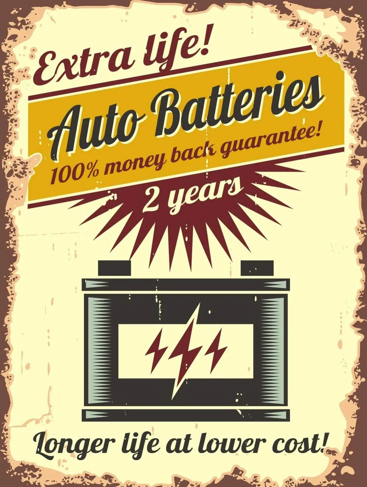 Auto Batteries,12"X8" Rustic Metal Tin Sign Poster for Home Garden Kitchen Cafe Bistro Door Wall Art Decor 
Auto Batteries,12"X8" Rustic Metal Tin Sign Poster for Home Garden Kitchen Cafe Bistro Door Wall Art Decor
