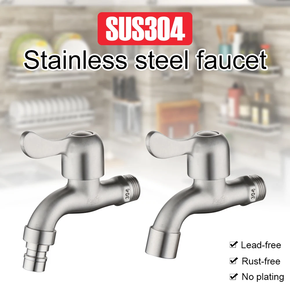 Bathroom Faucet Wall-Mounted Stainless Steel Washing Machine Mop Sink Water Faucet With Single Spout Children Hand Wash Tools
Bathroom Faucet Wall-Mounted Stainless Steel Washing Machine Mop Sink Water Faucet With Single Spout Children Hand Wash Tools