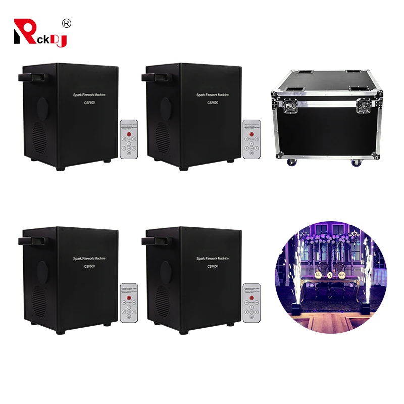 Фото Новое поступление 2шт Мини 650 Вт холодная искра машина с Flightcase и 20 пакетов Ti