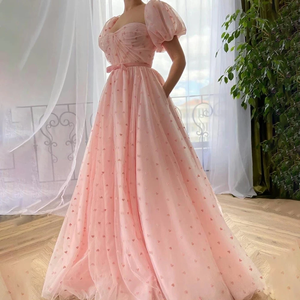 Thinyfull Heart Dots Tulle Prom Dress Sweetheart Princess Puffy Sleeve High Waist Pink Evening Dresses Vestido De Festa 2021
Thinyfull Heart Dots Tulle Prom Dress Sweetheart Princess Puffy Sleeve High Waist Pink Evening Dresses Vestido De Festa 2021