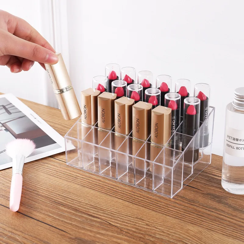 24 Grids Acrylic Transparent Makeup Organizer Lipstick Stand Holder Display Storage Rack Case Cosmetic Nail Polish Make Up Box
24 Grids Acrylic Transparent Makeup Organizer Lipstick Stand Holder Display Storage Rack Case Cosmetic Nail Polish Make Up Box