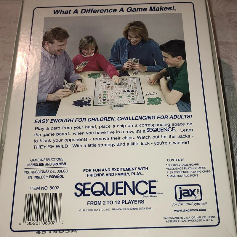 Sequence Game Board Game 2-12 Players Family Gathering Parent-child Interactive Game Children Adult Party Card Game Toy Gift
Sequence Game Board Game 2-12 Players Family Gathering Parent-child Interactive Game Children Adult Party Card Game Toy Gift