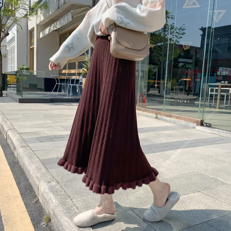 2020 Autumn& Winter New Korean Elastic High Waist Slimming Casual Simple Wild Women Knitted A-line Long Skirt Tide Free Shipping
2020 Autumn& Winter New Korean Elastic High Waist Slimming Casual Simple Wild Women Knitted A-line Long Skirt Tide Free Shipping