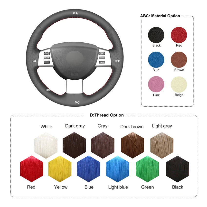 MEWANT Black Artificial Leather Car Steering Wheel Covers for Nissan Altima Murano 2004 2005 2006 2007 2008
MEWANT Black Artificial Leather Car Steering Wheel Covers for Nissan Altima Murano 2004 2005 2006 2007 2008