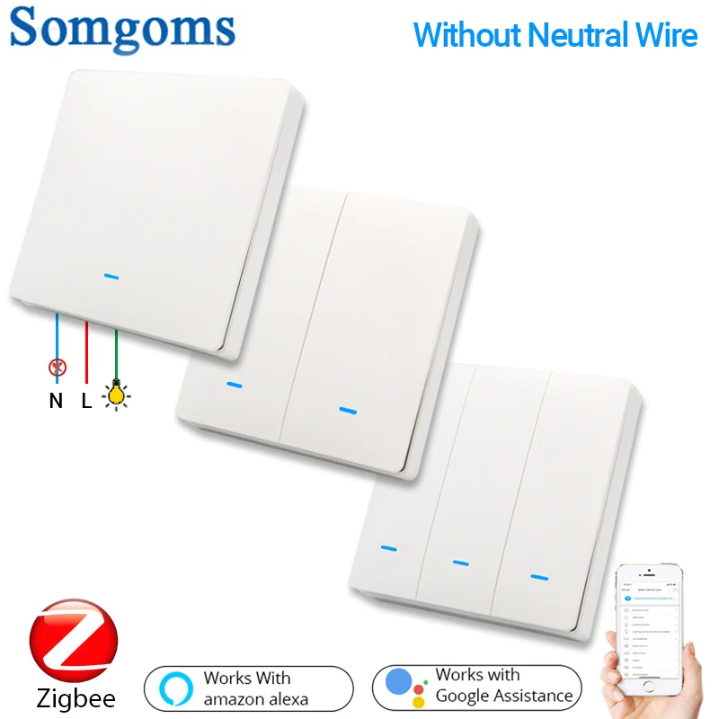 Tuya ZigBee 3.0 Push Button Light Switch Without Neutral Tuya ZigBee Hub Required Smart Life APP Control Work with Alexa Google
Tuya ZigBee 3.0 Push Button Light Switch Without Neutral Tuya ZigBee Hub Required Smart Life APP Control Work with Alexa Google
