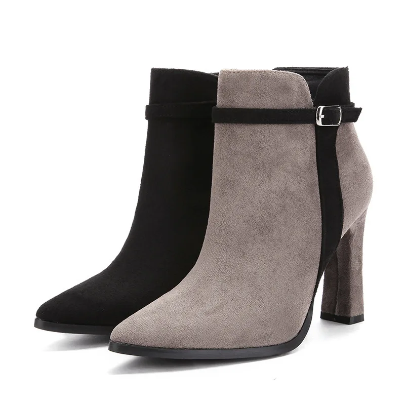 2022 High heeled Martin boots, pointed suede belt buckle, ankle boots, thick heels, low boots for women pupu06
2022 High heeled Martin boots, pointed suede belt buckle, ankle boots, thick heels, low boots for women pupu06