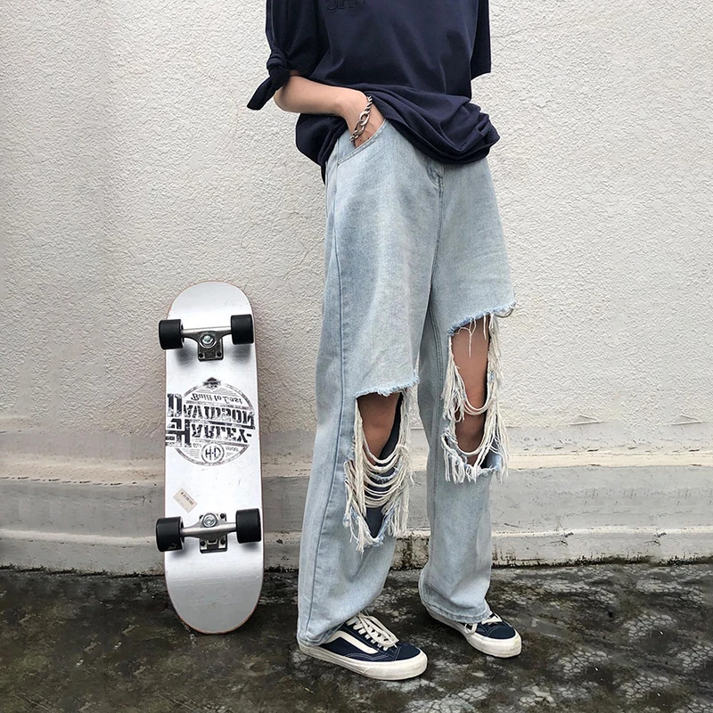 M - 4XL Ripped Jeans Women 2021 New High Street Straight-leg Pants Female Summer Hip-hop High-waisted Denim Wide-leg Trousers
M - 4XL Ripped Jeans Women 2021 New High Street Straight-leg Pants Female Summer Hip-hop High-waisted Denim Wide-leg Trousers