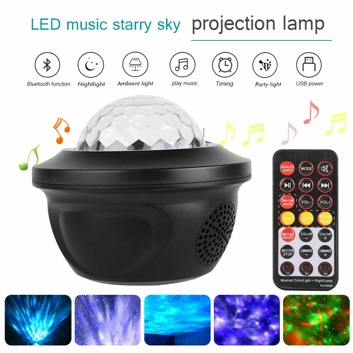 Romantic Colorful Starry Sky Ocean Projector Night Light Remote Control Ocean Wave Projection Lamp with BT Music Speaker
Romantic Colorful Starry Sky Ocean Projector Night Light Remote Control Ocean Wave Projection Lamp with BT Music Speaker