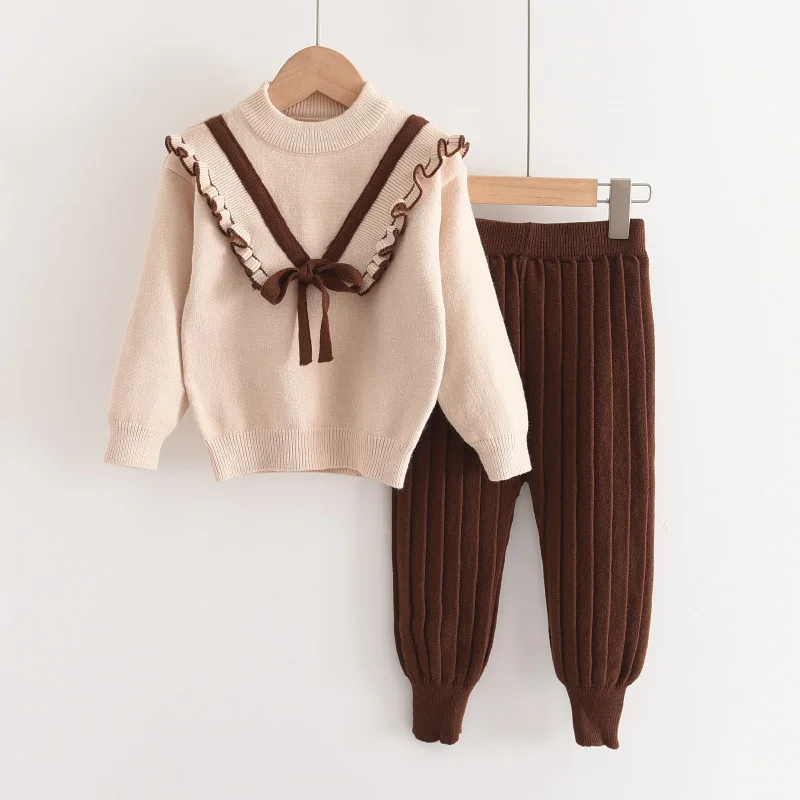 Autumn Winter Fashion Girls Bow Knitted Thick Clothes Sets Kids Warm Long Sleeve Sweater Pants 2pcs Set Baby Girl Outfit 
Autumn Winter Fashion Girls Bow Knitted Thick Clothes Sets Kids Warm Long Sleeve Sweater Pants 2pcs Set Baby Girl Outfit