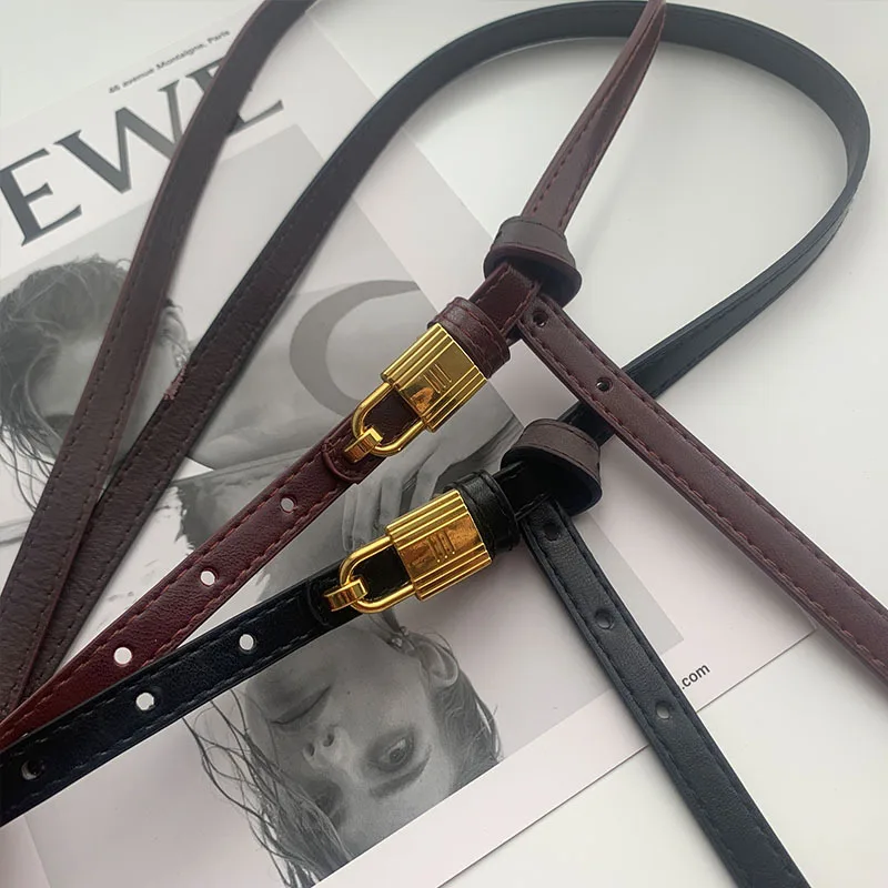 Simple Fashion Gold Lock Buckle Black Belt Female Thin Women's Leather Belt Dress Jeans Decorative Ladies Cute Belts Waistband
Simple Fashion Gold Lock Buckle Black Belt Female Thin Women's Leather Belt Dress Jeans Decorative Ladies Cute Belts Waistband