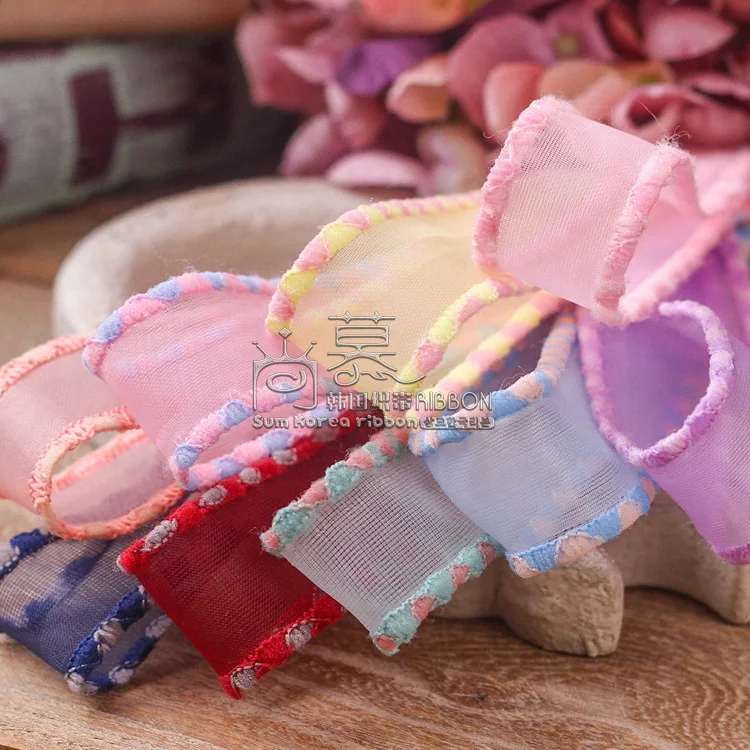 100yards 25mm 38mm colorful stitched edge organza sheer for kids hair bow diy accessories bouquet flower packing bow 
100yards 25mm 38mm colorful stitched edge organza sheer for kids hair bow diy accessories bouquet flower packing bow
