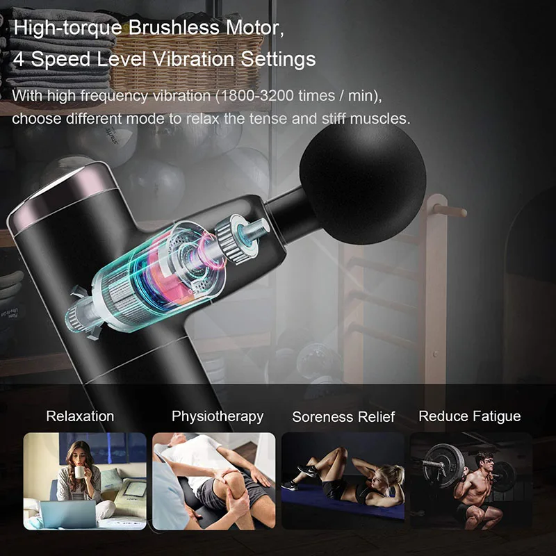 Smart Massage Gun Deep Tissue Percussion Muscle Massager For Pain Relief Professional Fascia Gun Portable Electric Body Massager
Smart Massage Gun Deep Tissue Percussion Muscle Massager For Pain Relief Professional Fascia Gun Portable Electric Body Massager
