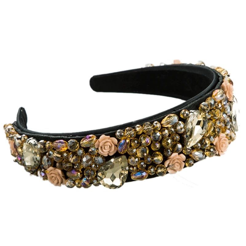 Baroque Bohemian Style Jewelry Headband Multicolored Crystal Glass Drill Beading Hair Hoop Wide-Brimmed Banquet Party Prom M7DD
Baroque Bohemian Style Jewelry Headband Multicolored Crystal Glass Drill Beading Hair Hoop Wide-Brimmed Banquet Party Prom M7DD