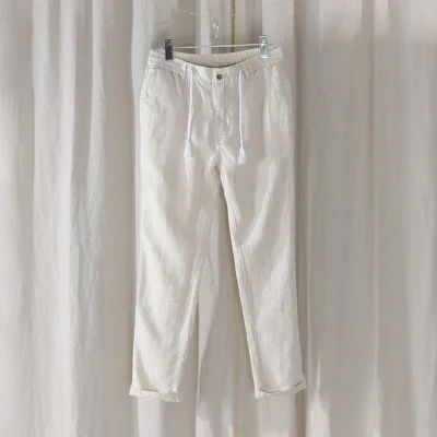 Spring Summer Men Fashion Brand Chinese Style Solid White Linen Straight Ankle-Length Pants Male Casual Thin Trousers Beach Pant
Spring Summer Men Fashion Brand Chinese Style Solid White Linen Straight Ankle-Length Pants Male Casual Thin Trousers Beach Pant