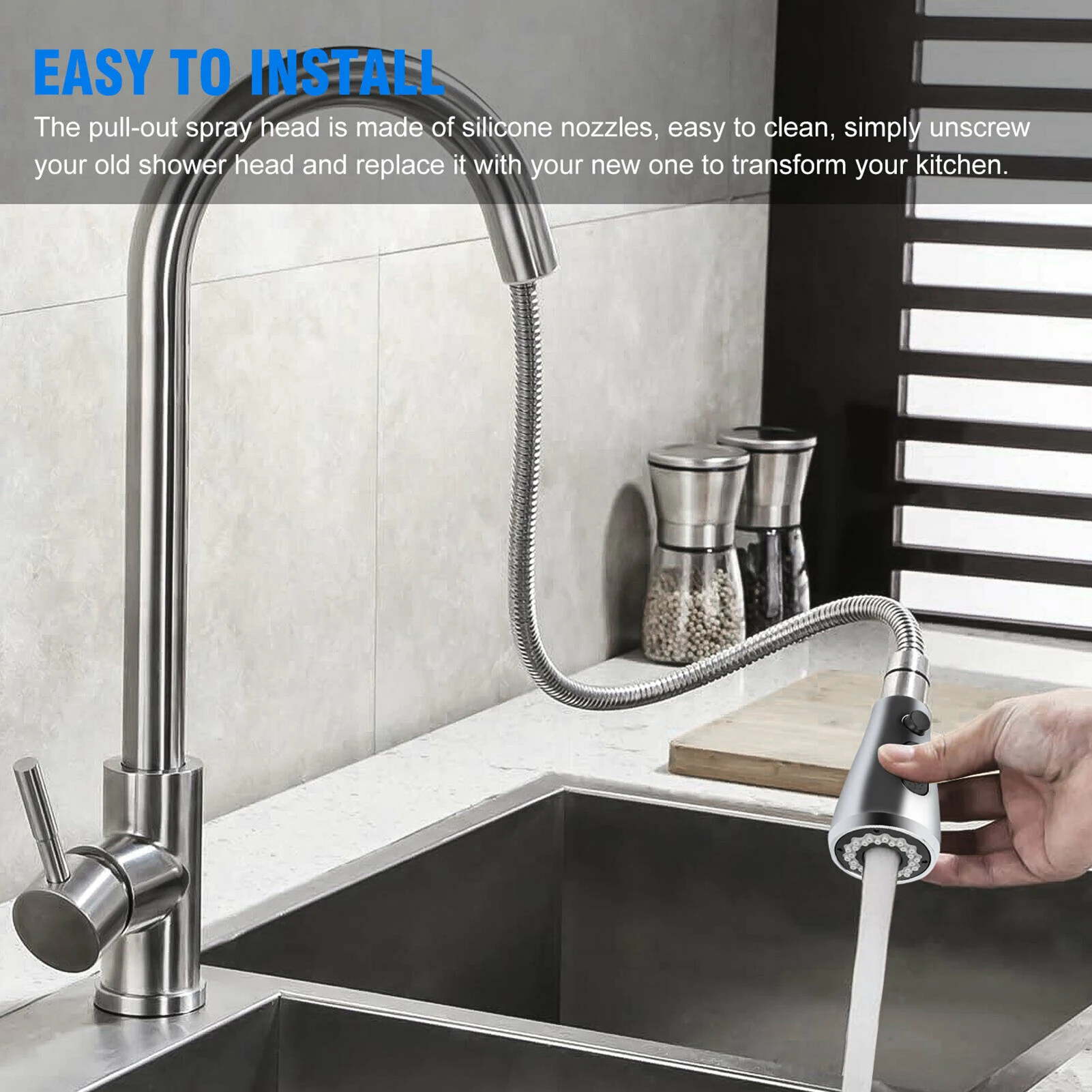 Pull Down Out Kitchen Spray Head Replacement Water Tap Sprayer G1/2 Nozzle