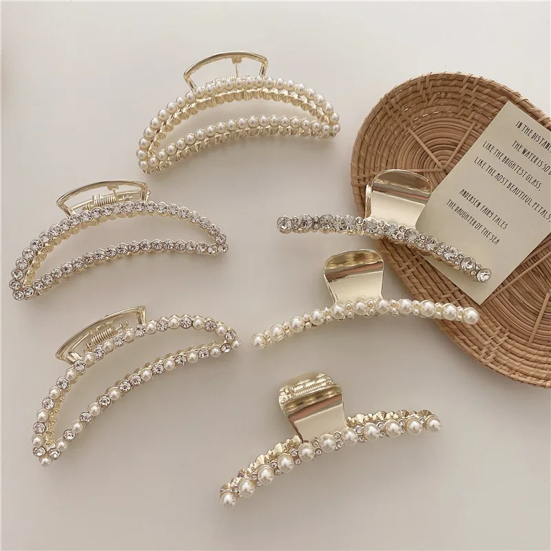 1PC Elegant Imitation Pearl Crystal Hair Claws Woman Hairpins Hair Accessories Girls Hair Crab Headwear Pearls Metal Hairgrip
1PC Elegant Imitation Pearl Crystal Hair Claws Woman Hairpins Hair Accessories Girls Hair Crab Headwear Pearls Metal Hairgrip