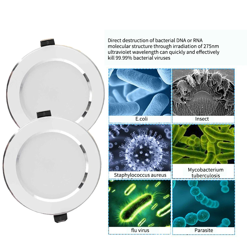 10X UVC LED Downlight Ultraviolet Light UV Disinfection Panel Germicidal Celing Light Sterilization Sterilizer Lamps 110/ 220V
10X UVC LED Downlight Ultraviolet Light UV Disinfection Panel Germicidal Celing Light Sterilization Sterilizer Lamps 110/ 220V