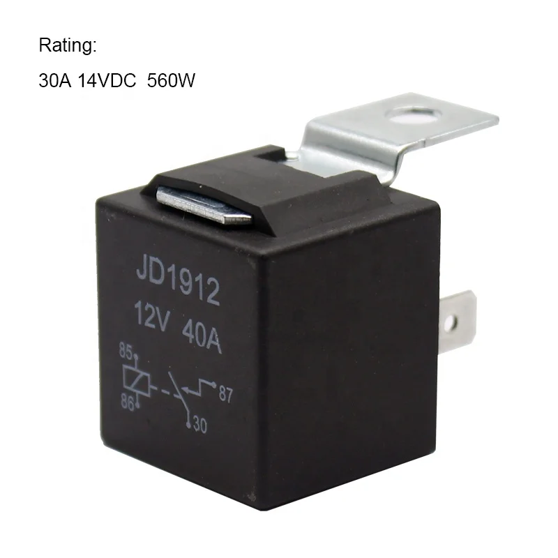 12V 24V Waterproof Automotive Car Relay 4pin 40A with Black Red Copper Terminal Auto | Строительство и ремонт