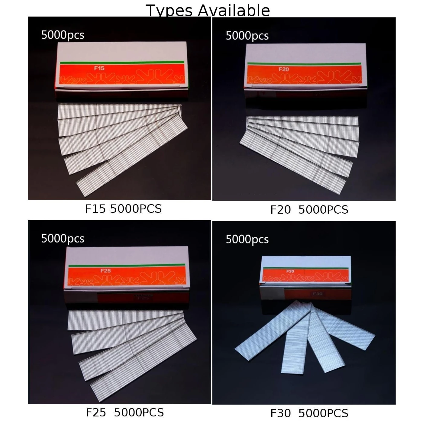 5000pcs Upholstery Staples Nails F15/F20/F25/F30 For Electric Nail Gun Pneumatic Straight Brad Nails Pins For Home Woodworking
5000pcs Upholstery Staples Nails F15/F20/F25/F30 For Electric Nail Gun Pneumatic Straight Brad Nails Pins For Home Woodworking