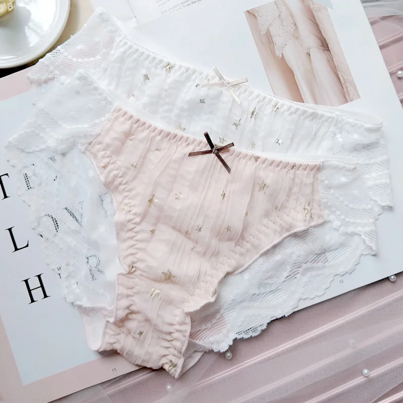 Japanese Pleated XINGX Mid-Waist Underwear Women's Embroidered Lace Sweet Girl Briefs Comfortable Sheath
Japanese Pleated XINGX Mid-Waist Underwear Women's Embroidered Lace Sweet Girl Briefs Comfortable Sheath
