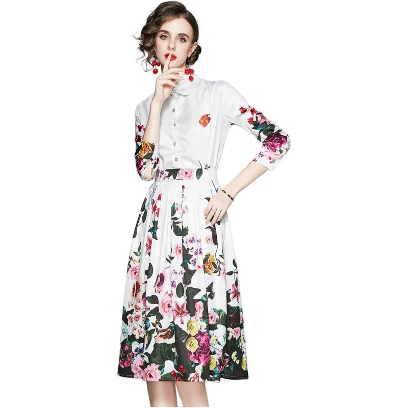 Simgent Skirt Set Women Turn Down Collar Lantern Sleeve Blouse Tops +A Line Midi Long Print Skirts Two Piece Set Women SG08245
Simgent Skirt Set Women Turn Down Collar Lantern Sleeve Blouse Tops +A Line Midi Long Print Skirts Two Piece Set Women SG08245